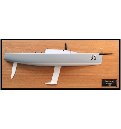 Custom Half Models - Nelson Marek Yacht Design - Nelson-Marek 1D35 custom half model with deck details and backboard - Abordage