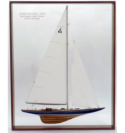 Half models with wooden frame - - Endeavour I 1934 - Abordage