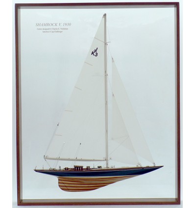 Half models with wooden frame - - Shamrock V 1930 - Abordage